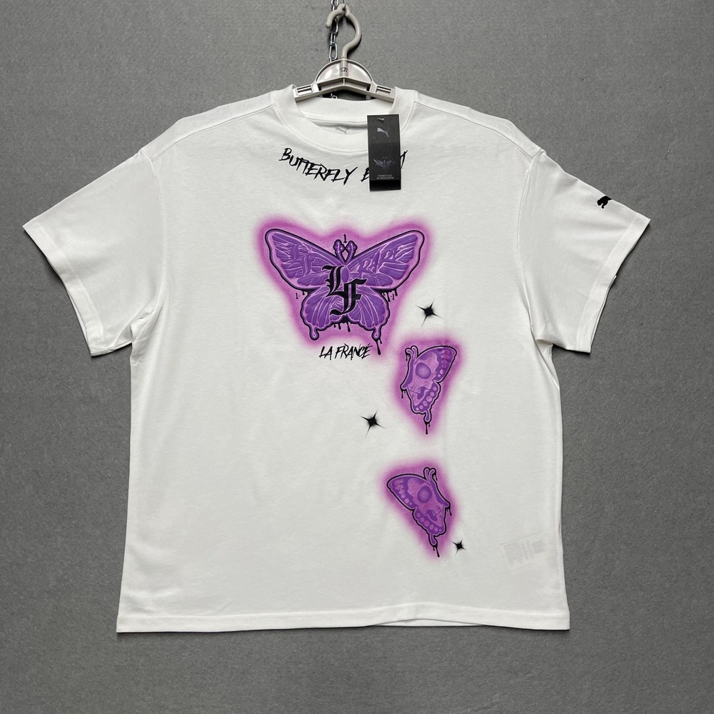 Puma x LaMelo Ball Shirt White Medium LaFrance Butterfly Effect Graphic Tee